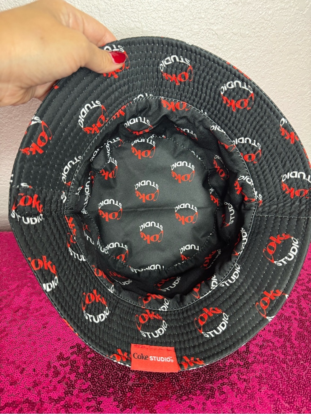 3/for $15 ๐ COKE STUDIO Black & Red Logo Bucket Hat - Unisex - Picture 4 of 5